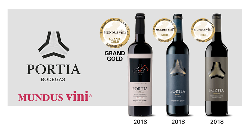 Bodegas Portia galardonada con 3 premios Mundus Vini